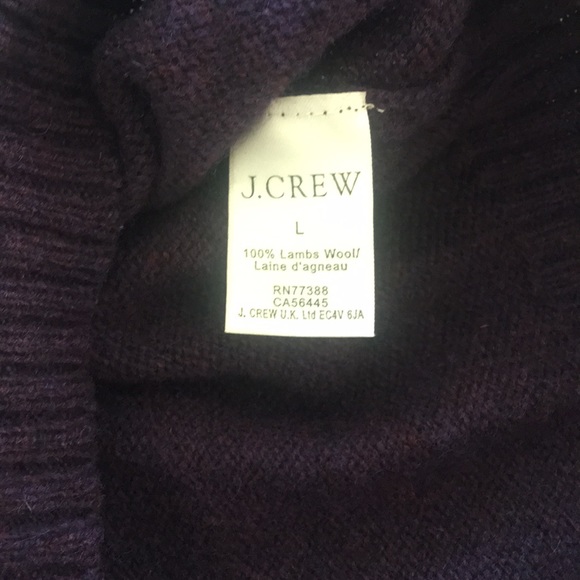 J Crew Lambswool 1/4 ZIP Sweater Purple Sz Large - Picture 3 of 3